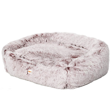 Dog Calming Bed Warm Soft Plush Comfy Sleeping Kennel Cave Memory Foam Pink L PaWz